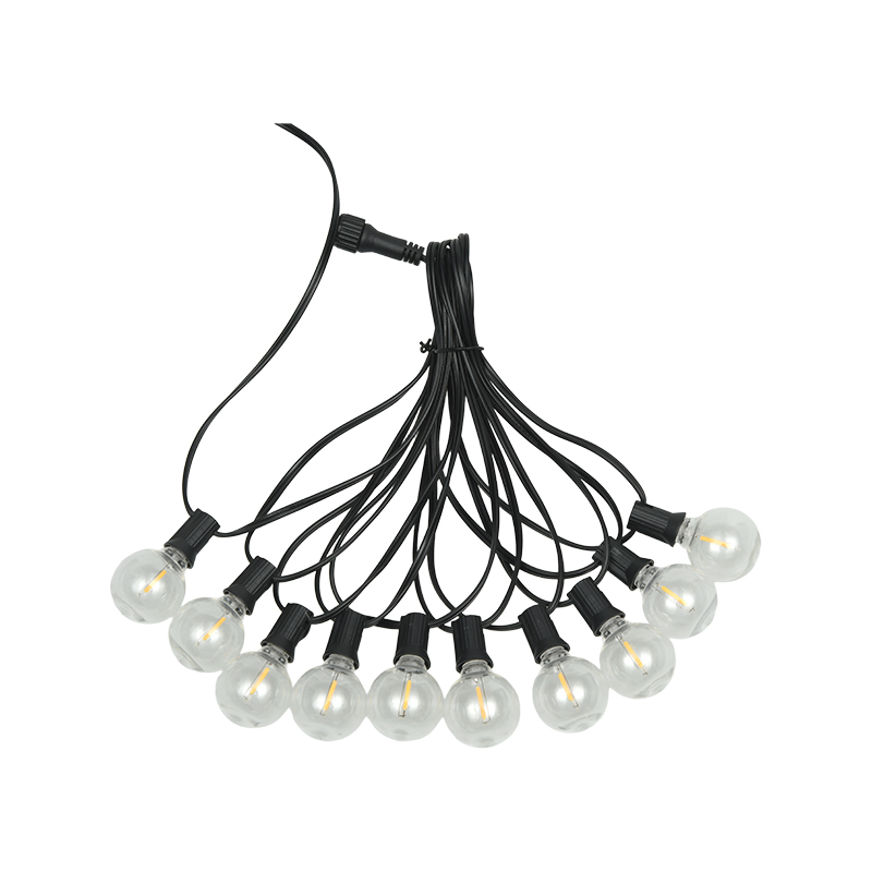 Luces de cadena blancas cálidas en espiral G40 Clip-on E12