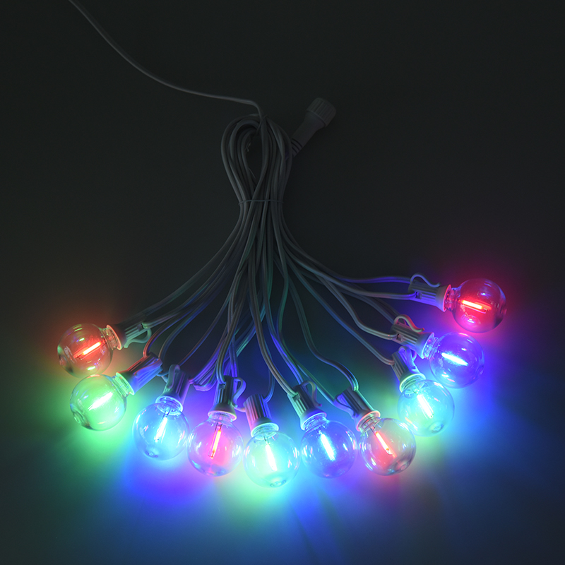 Luces de cadena de colores en espiral G40 Clip-on E12 (estilo blanco)