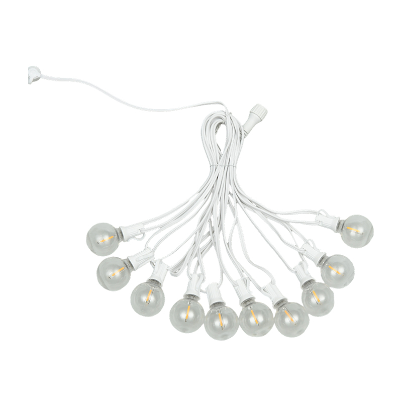 Luces de cuerda blancas cálidas en espiral E12 con clip G40 (estilo blanco)