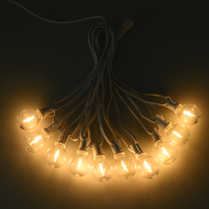 Luces de cuerda blancas cálidas en espiral E12 con clip G40 (estilo blanco)