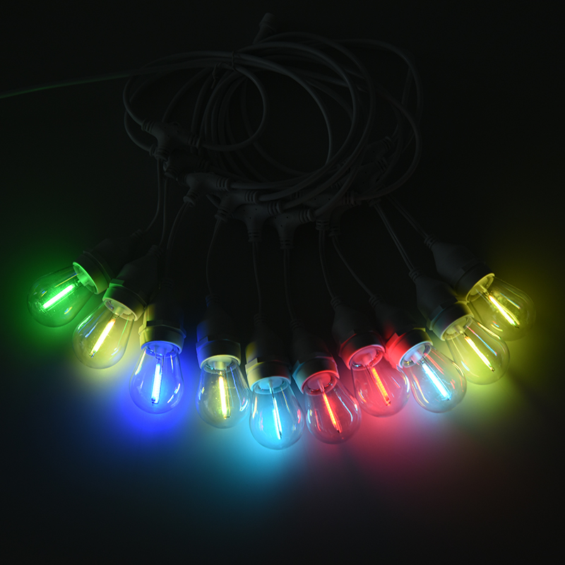 Lámpara de alambre colgante S14 E27 en espiral transparente color luz de cuerda