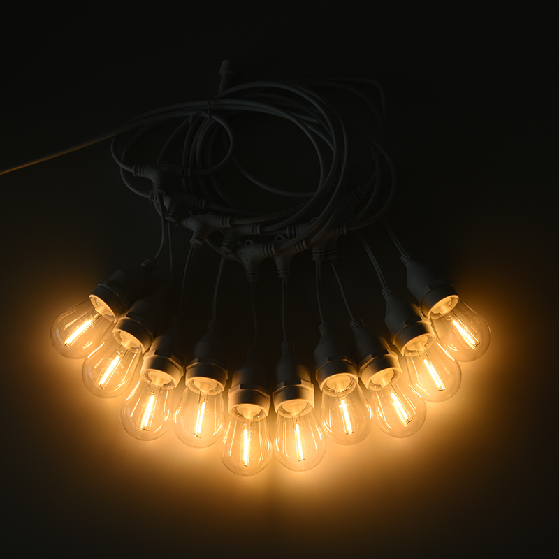 Colgante S14 Tipo E27 Luces de hilo blancas cálidas
