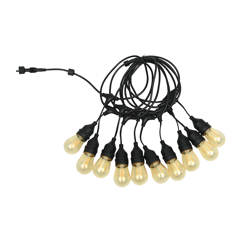Lámpara de hilo blanco caliente S14 con alambre colgante E27, lámpara simple de 2 W