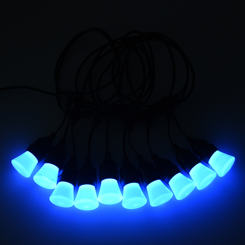C45 Luces de cadena intermitentes RGB sincronizadas en espiral tipo colgante E27