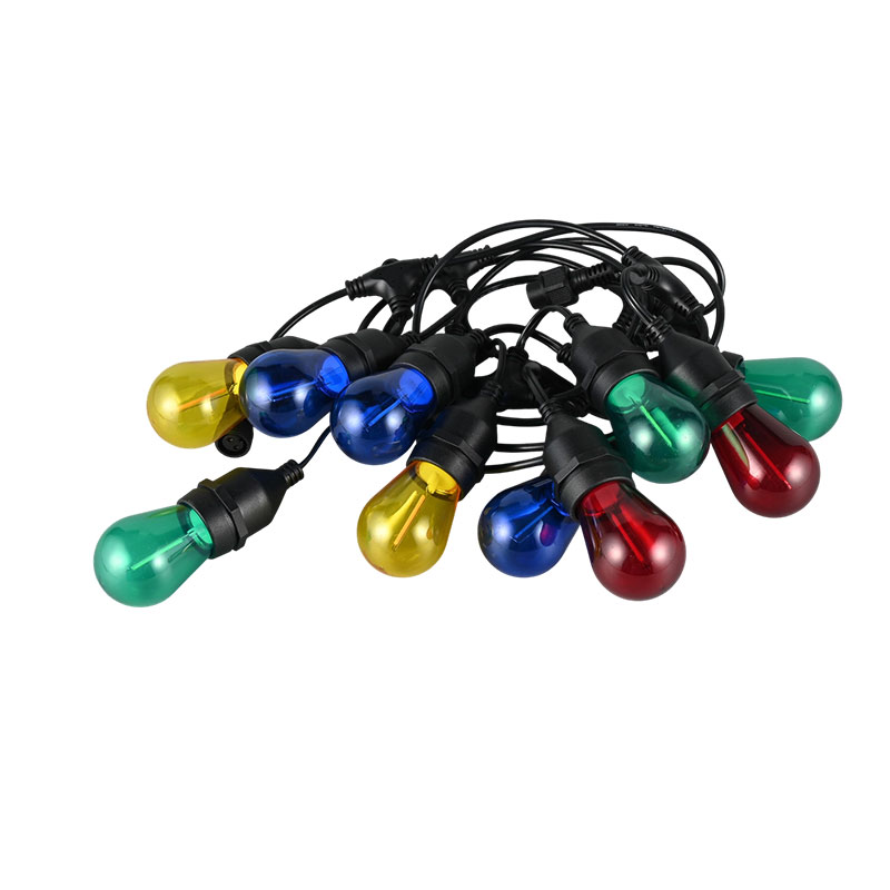 Luces de cadena multicolor RGBWY en espiral S14 colgantes E27