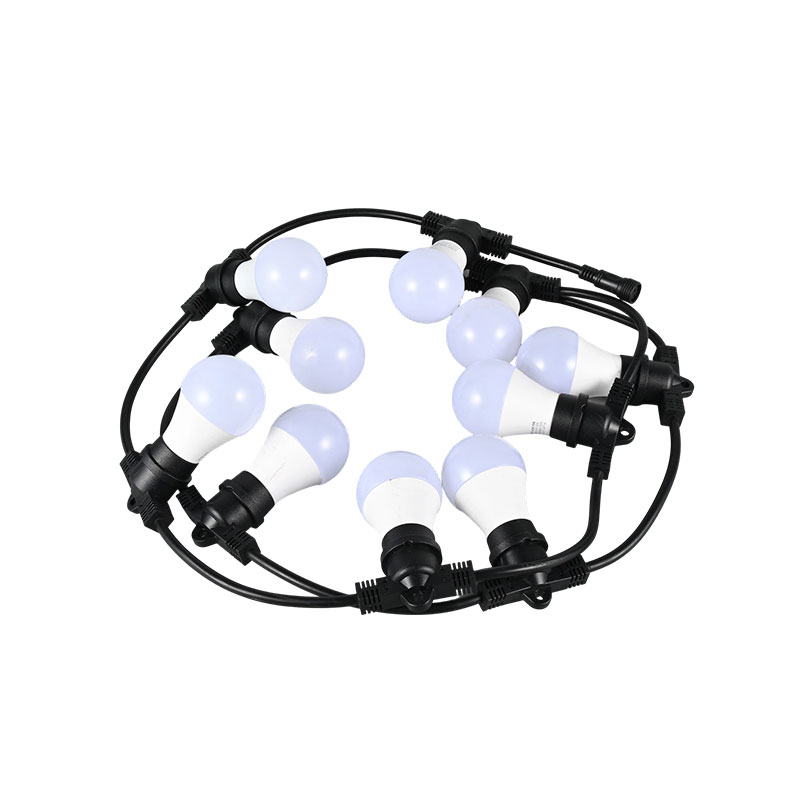Luces de cadena de ahorro de energía con control remoto infrarrojo RGB en espiral E27