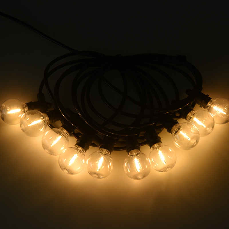 Lámpara solar de hilo integrada G40 (porta lámpara E12, 5 metros 10 luces)