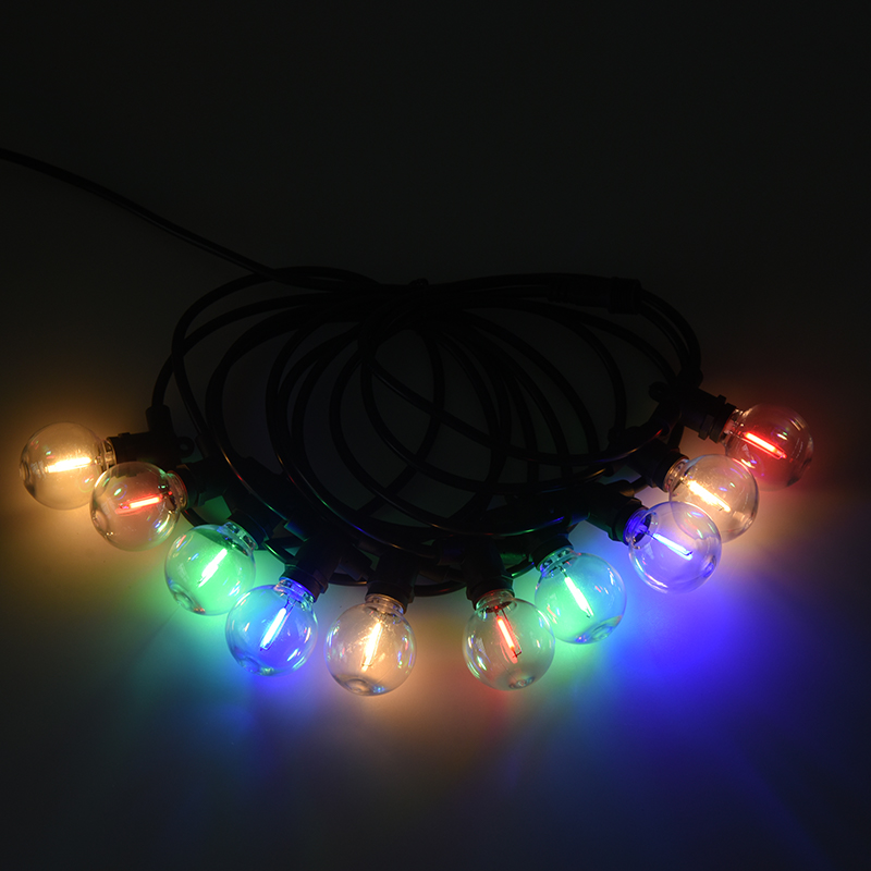 G40 Ball Bubble E12 Boca en espiral Iluminación decorativa LED colorida para festones