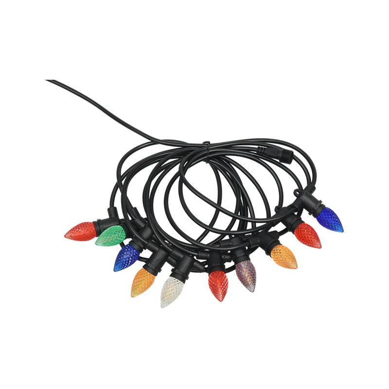 C7 luz de fresa E12 base de tornillo color 0,5W luz de cuerda integrada