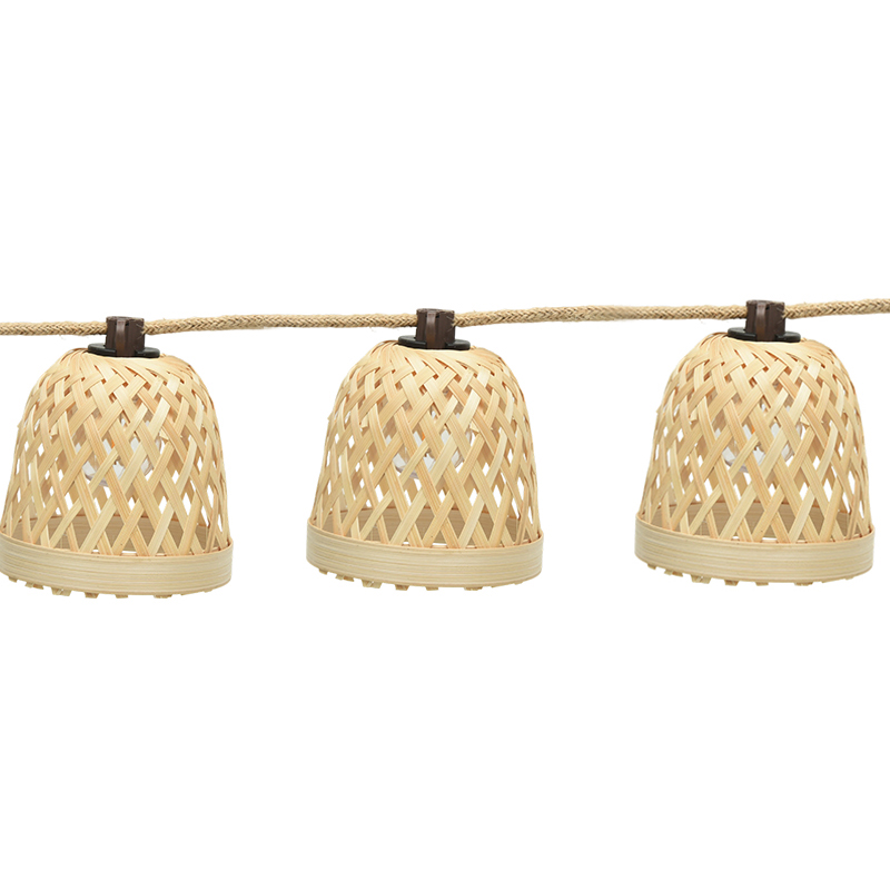 Cuerda de luz solar G40 de tejido de bambú (5 metros 10 luces)