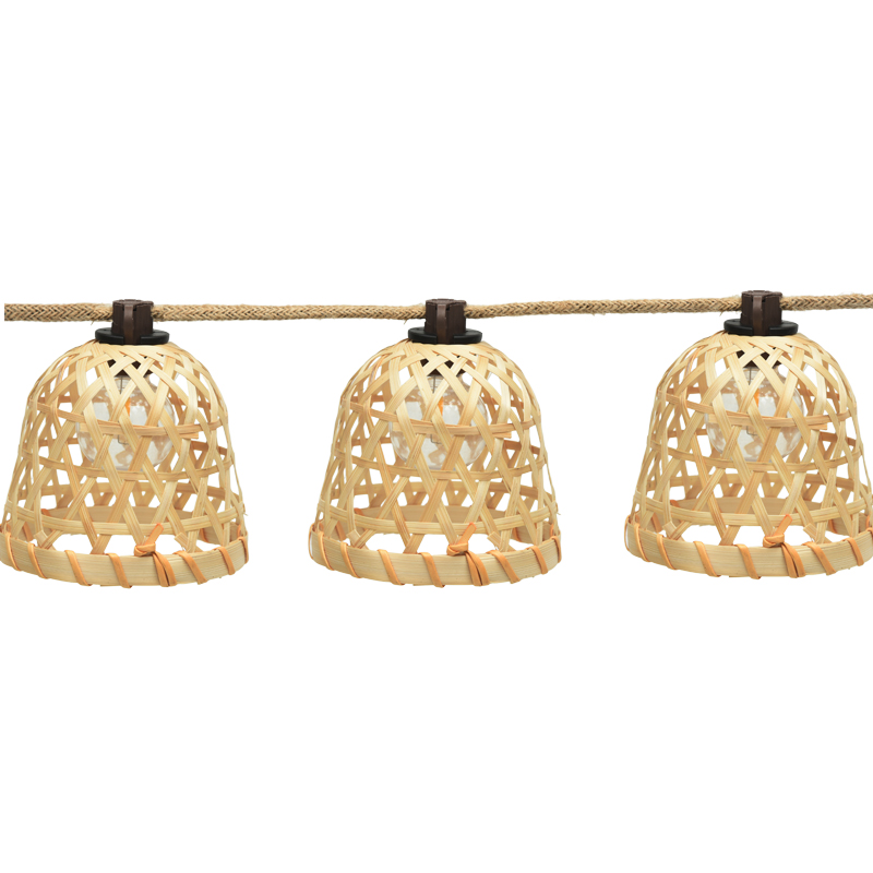 Cuerda de luz solar G40 de tejido de bambú (5 metros 10 luces)