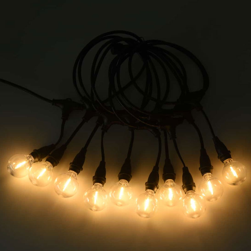 Lámpara solar de hilo tipo colgante G40 (porta lámpara E12, 5 metros 10 luces)