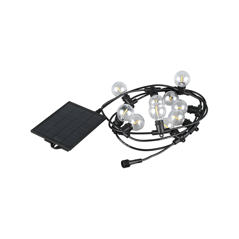 Lámpara solar de hilo integrada G40 (porta lámpara E12, 5 metros 10 luces)